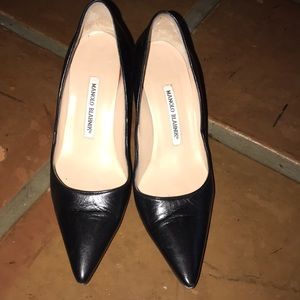 Manolo Blahnik black pumps 3” heel size 36 1/2